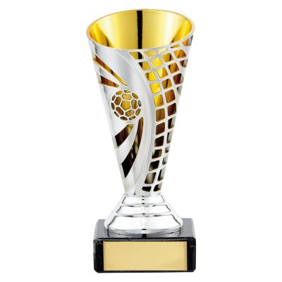Defender Football Trophy Cup Silver & Gold 140mm TR19565A