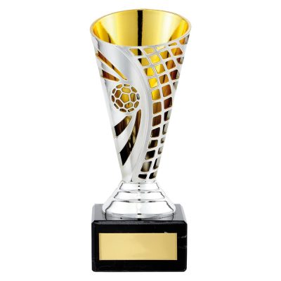 Defender Football Trophy Cup Silver & Gold 150mm TR19565B